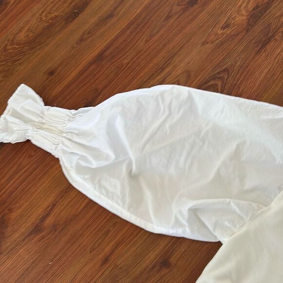 Zara white puffy sleeve oversize top size M - Picture 3 of 4